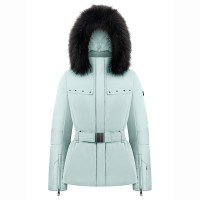 Womens stretch ski jacket aloe blue