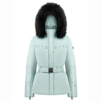 Womens stretch ski jacket aloe blue