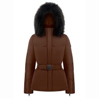 Womens stretch ski jacket choco brown