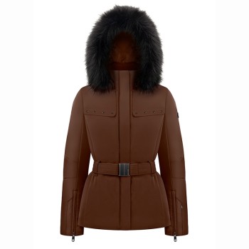 Womens stretch ski jacket choco brown