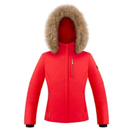 Girls stretch ski jacket scarlet red