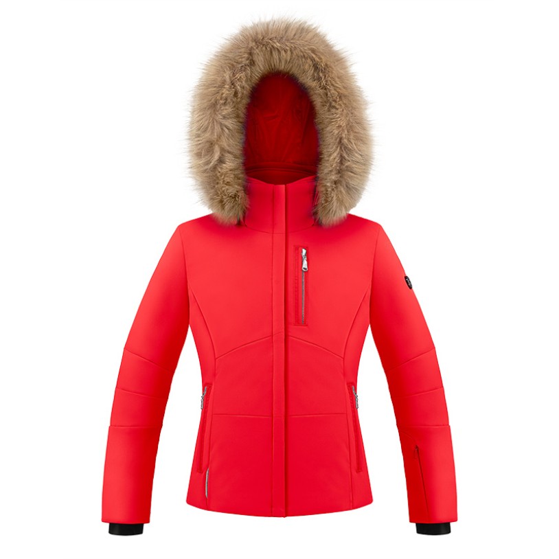 Girls stretch ski jacket scarlet red