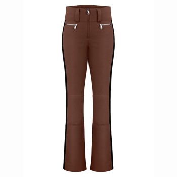 Womens stretch ski pants choco brown/black