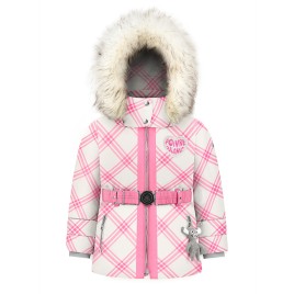 Girls synthetic down ski jacket cross orchid pink