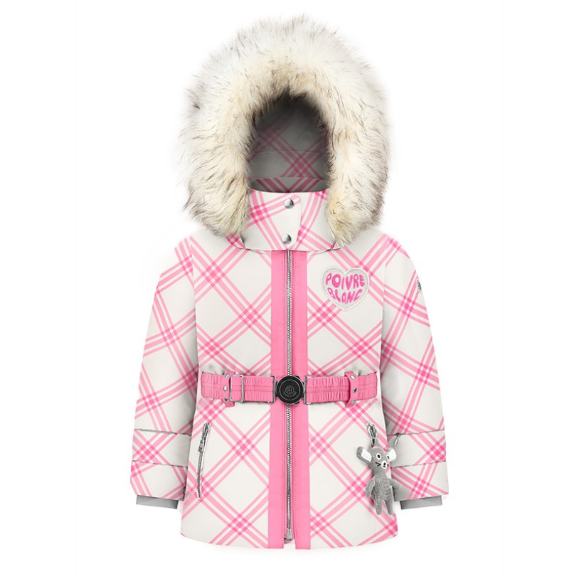 Girls synthetic down ski jacket cross orchid pink