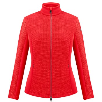 Womens stretch fleece jacket scarlet red
