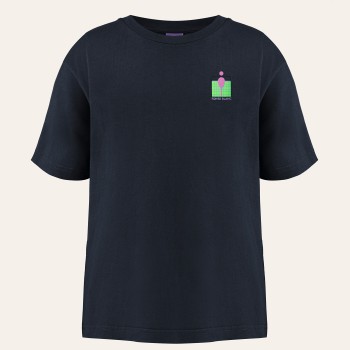 Womens cotton t-shirt tennis navy blue
