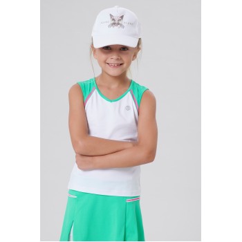 Girls meryl top white/emerald green