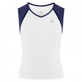 Girls top white/oxford blue