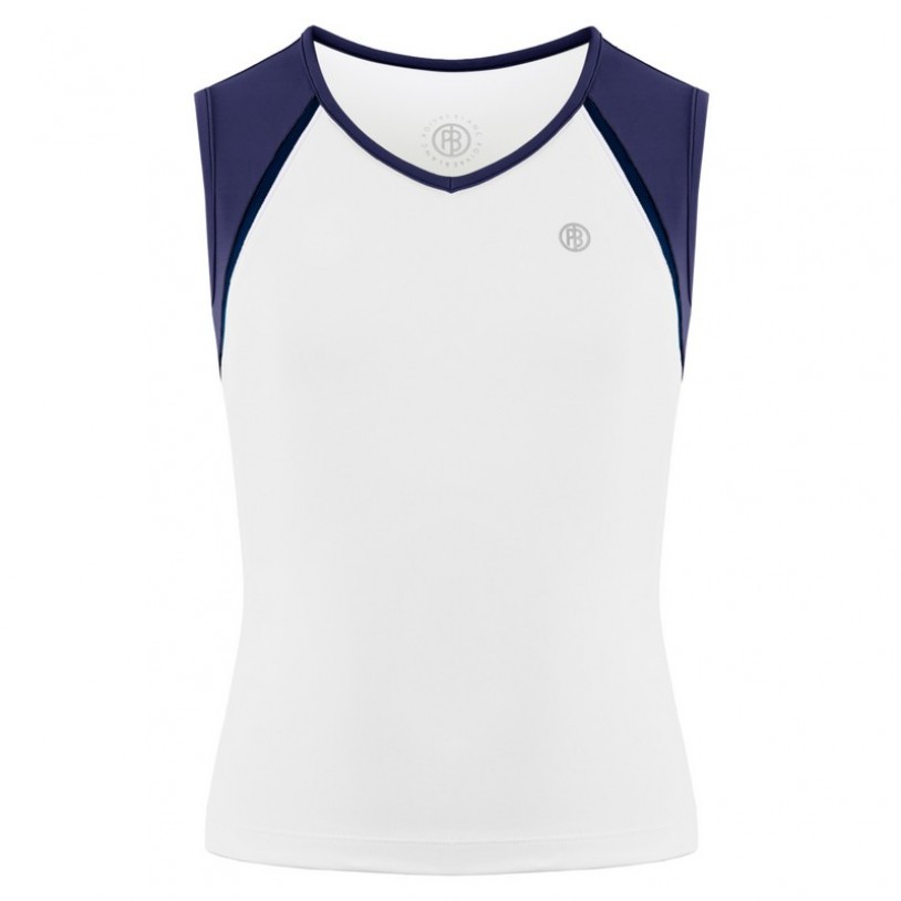 Girls top white/oxford blue
