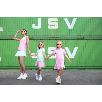 Girls eco active polo shirt mint green