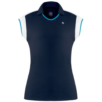 Womens polo shirt oxford blue/white