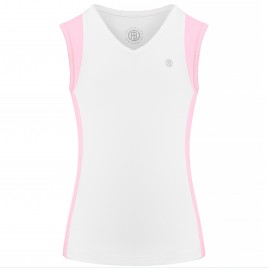Girls tank top white/palm pink