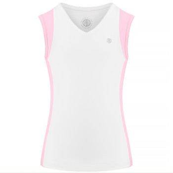 Girls tank top white/palm pink