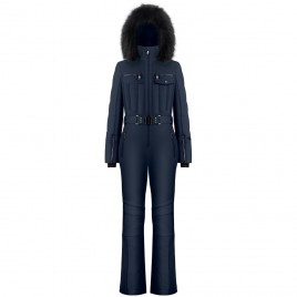 Womens overall gothic blue with fake fur