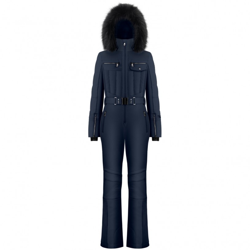 Womens overall gothic blue with fake fur