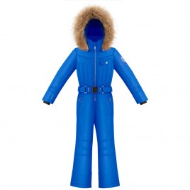 Girls overall king blue with fake fur