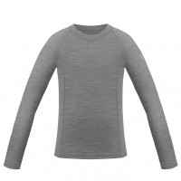Girls merino wool shirt stone grey heather