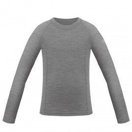 Girls merino wool shirt stone grey heather