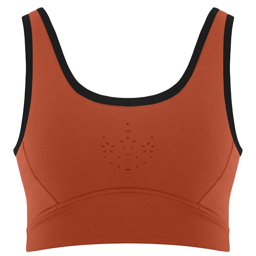 Womens crop top electro orange/black