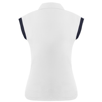 Womens polo shirt white/oxford blue
