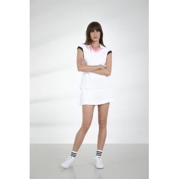 Womens polo shirt white/oxford blue