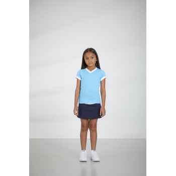 Girls t-shirt lagoon blue/white