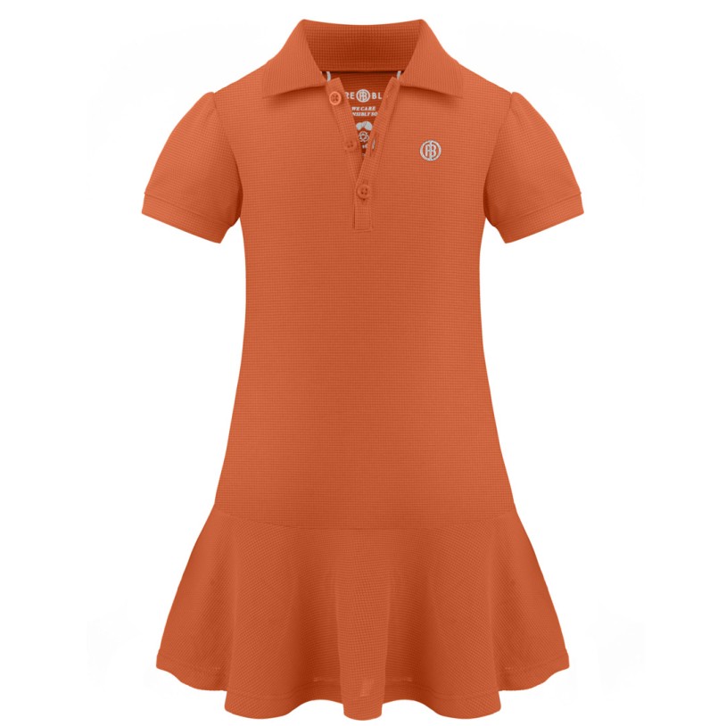 Girls polo dress electro orange