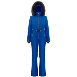 Womens overall infinity blue with fake fur
