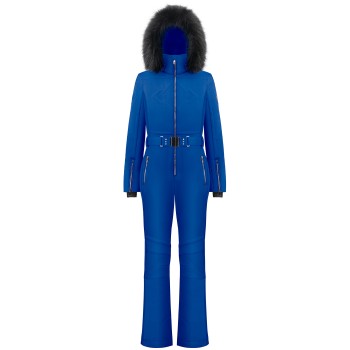Womens overall infinity blue with fake fur