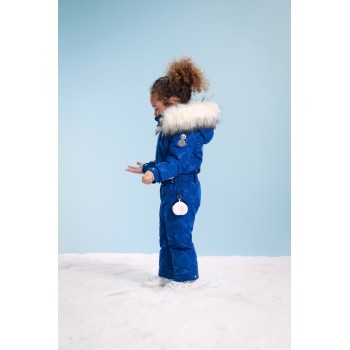 Girls overall embo infinity blue with fake fur