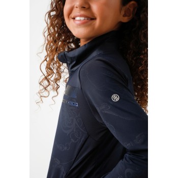 Girls stretch jacket embo oxford blue