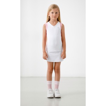 Girls tank top white/palm pink